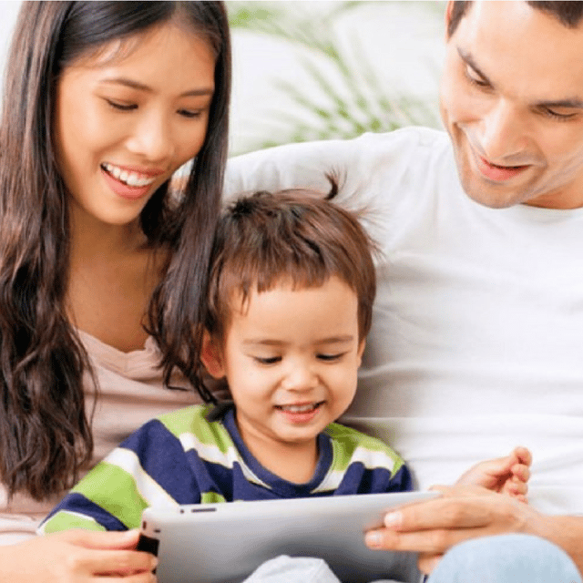 Parents and Child on iPad
